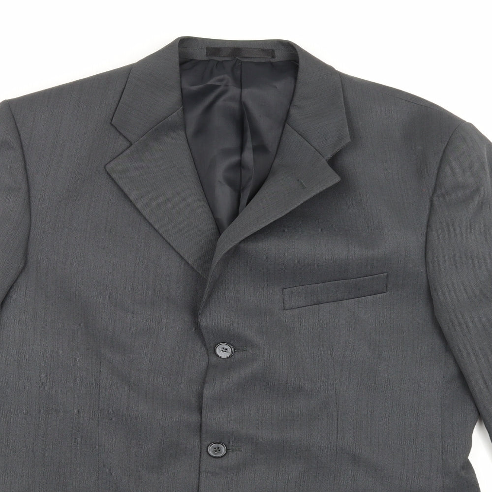 Zantos Mens Grey  Rayon Jacket Suit Jacket Size 40