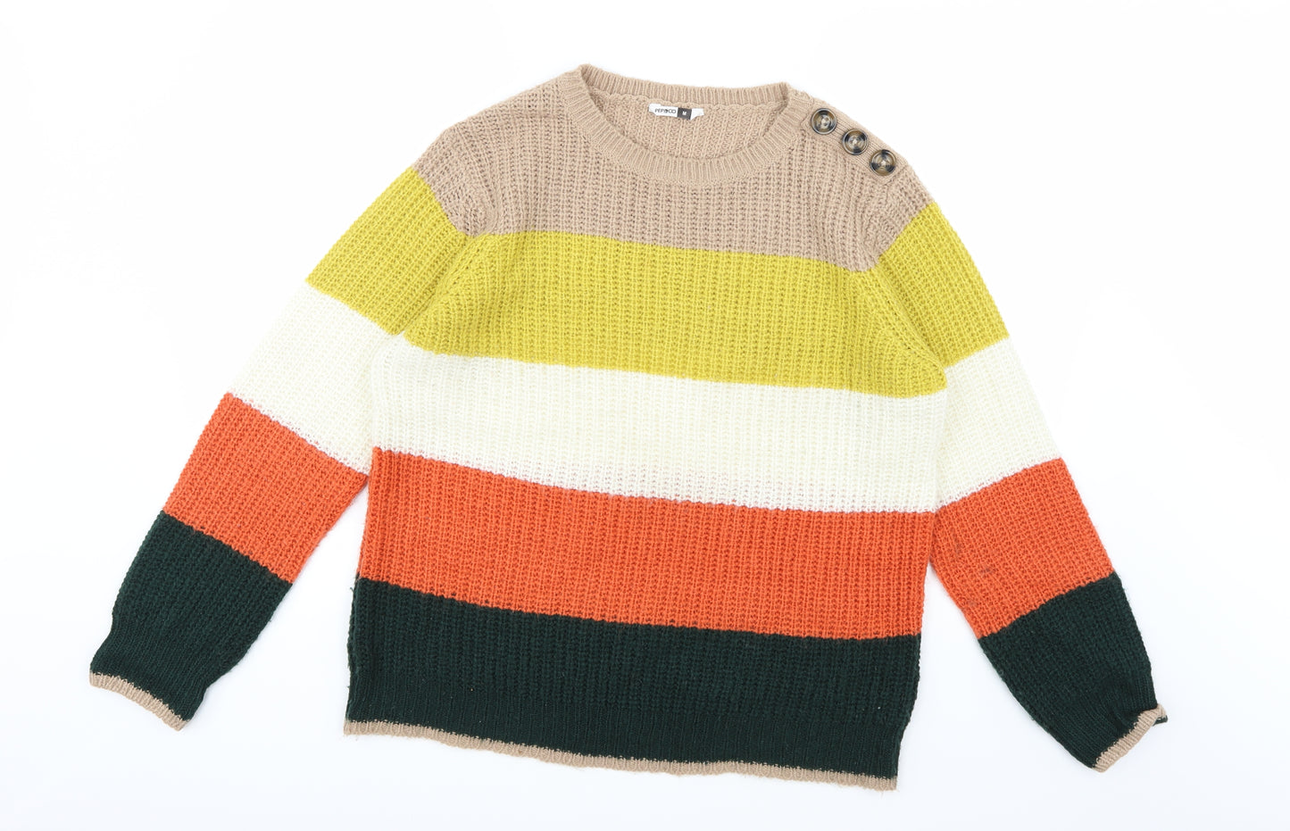 Pep&co Womens Multicoloured Striped Knit Pullover Jumper Size M