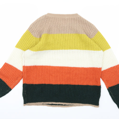 Pep&co Womens Multicoloured Striped Knit Pullover Jumper Size M