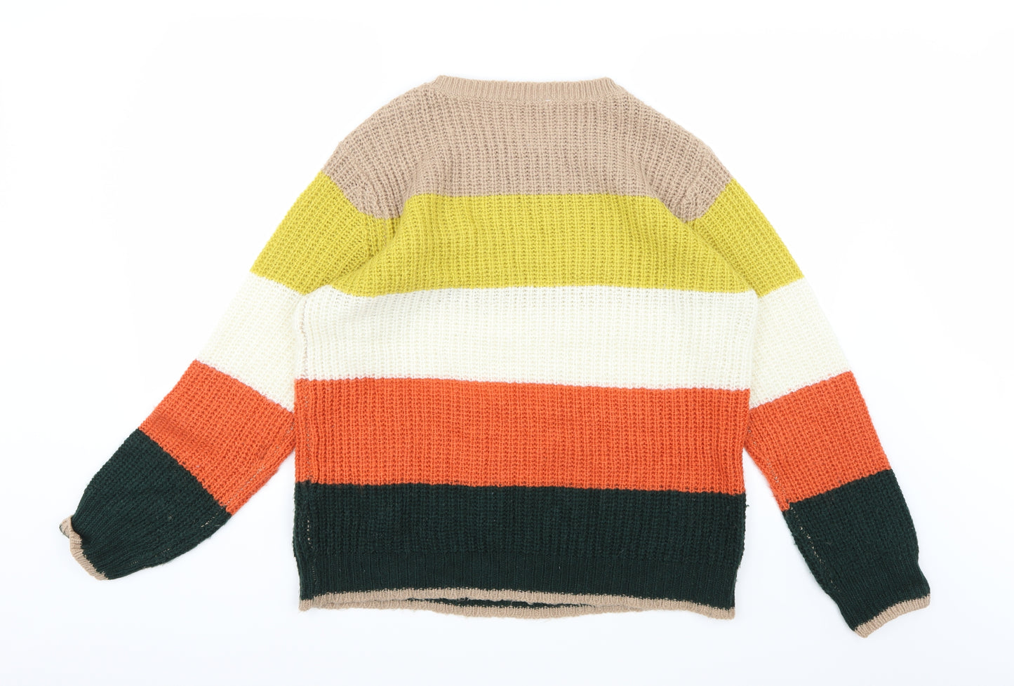 Pep&co Womens Multicoloured Striped Knit Pullover Jumper Size M