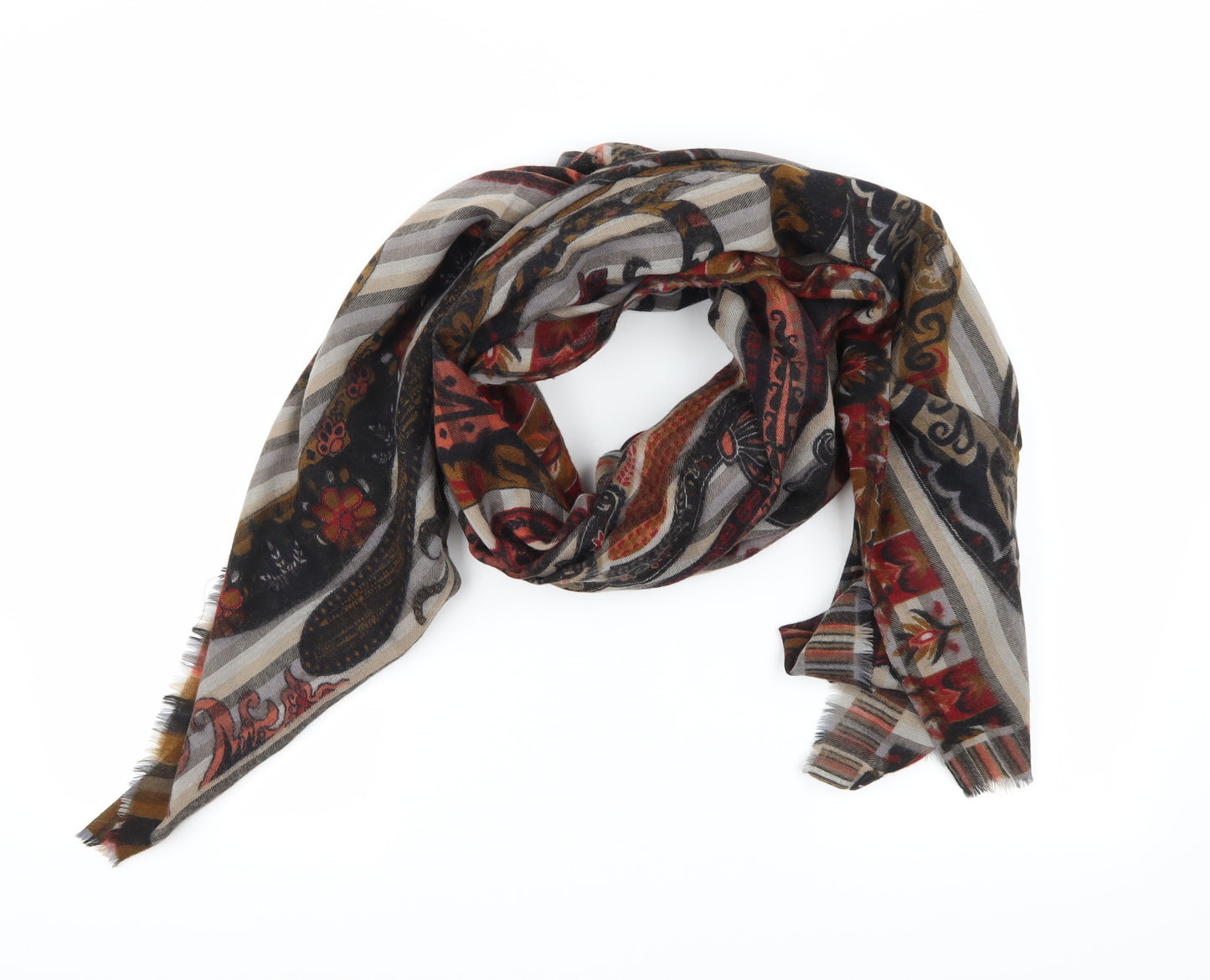 Zara Womens Multicoloured Paisley Knit  Scarf