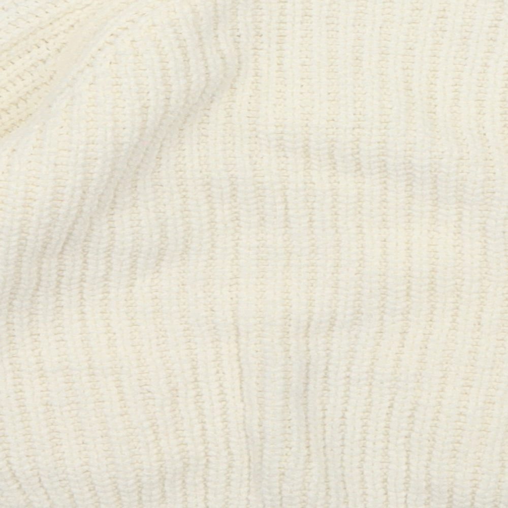 F&F Girls White  Knit Pullover Jumper Size 3-4 Years