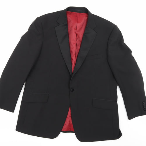 Charlton Gray  Mens Black  Rayon Jacket Suit Jacket Size 46