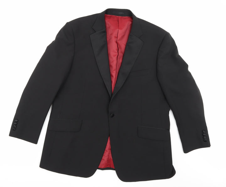 Charlton Gray  Mens Black  Rayon Jacket Suit Jacket Size 46