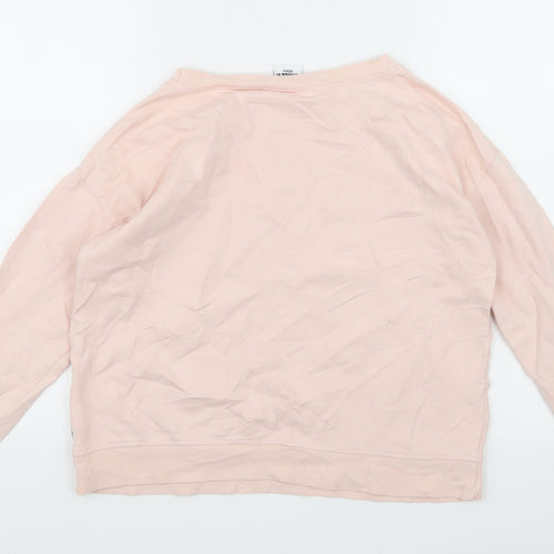 Smiley Girls Pink  Jersey Pullover Sweatshirt Size 12 Years  - smiley face