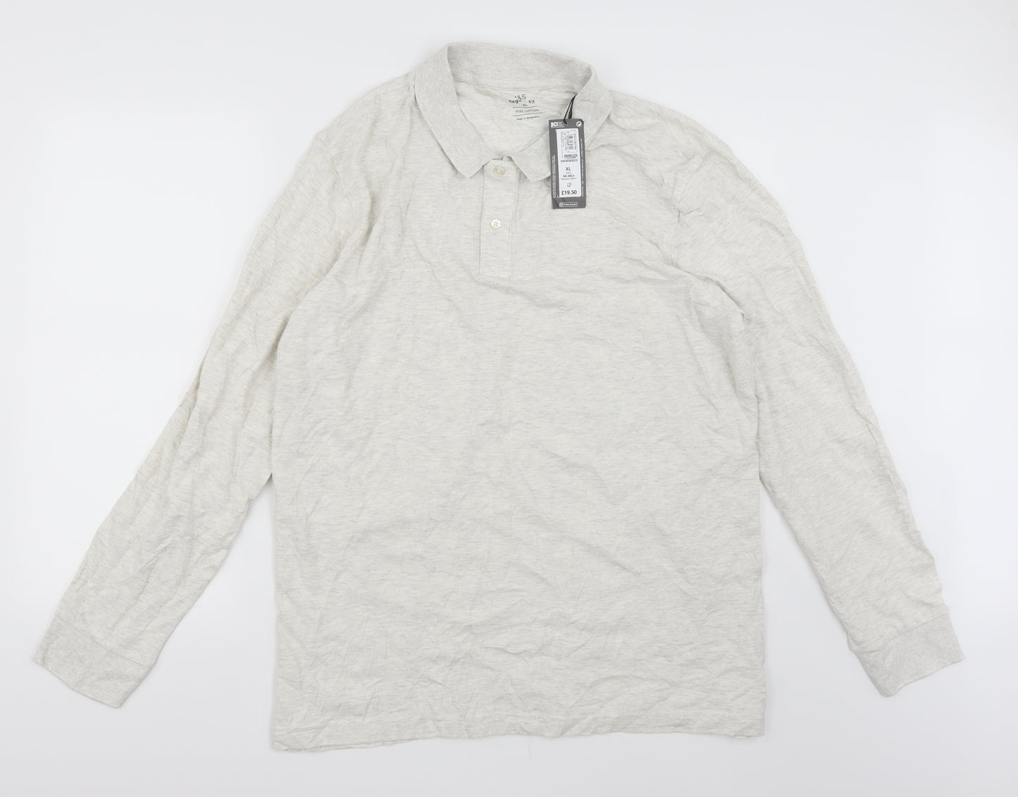 Marks and Spencer Mens Ivory    Polo Size XL