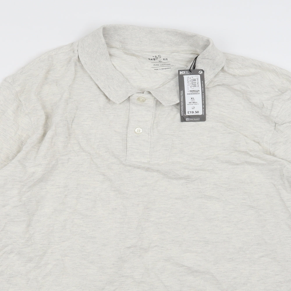 Marks and Spencer Mens Ivory    Polo Size XL
