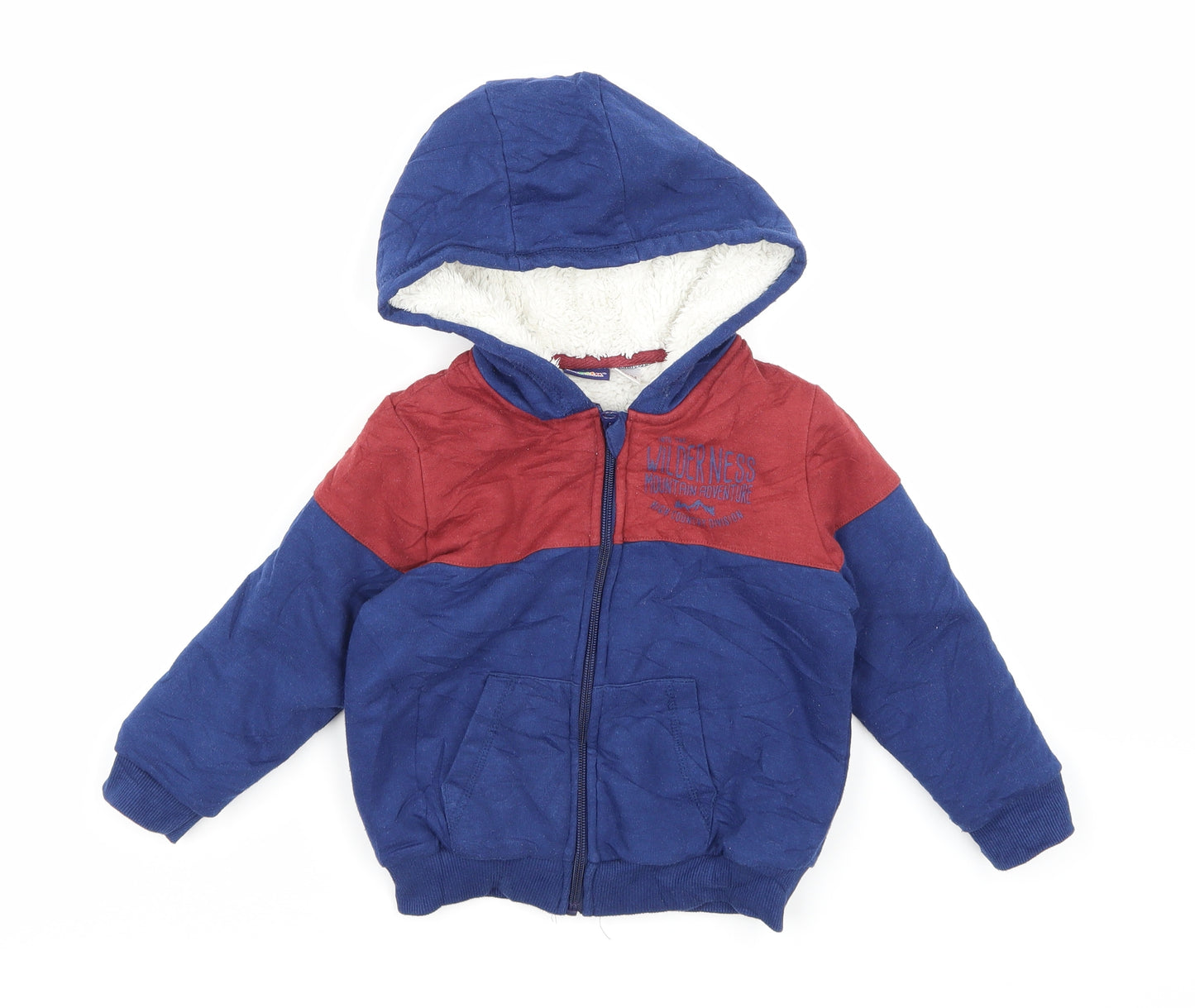 lulipu Boys Blue   Full Zip Hoodie Size 2-3 Years