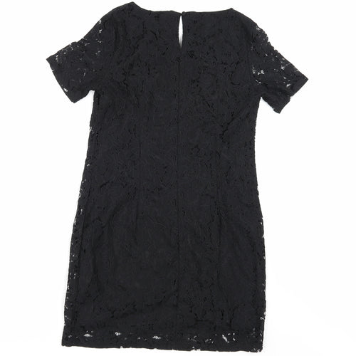 Dorothy Perkins Womens Black Floral  A-Line  Size 6
