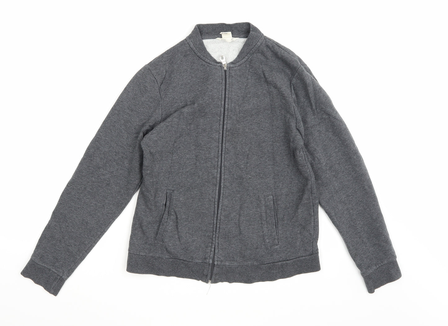 H&M Boys Grey  Jersey Full Zip Sweatshirt Size 10-11 Years