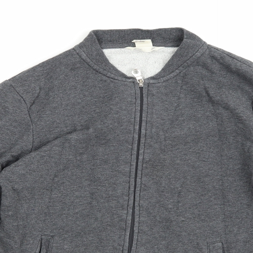 H&M Boys Grey  Jersey Full Zip Sweatshirt Size 10-11 Years