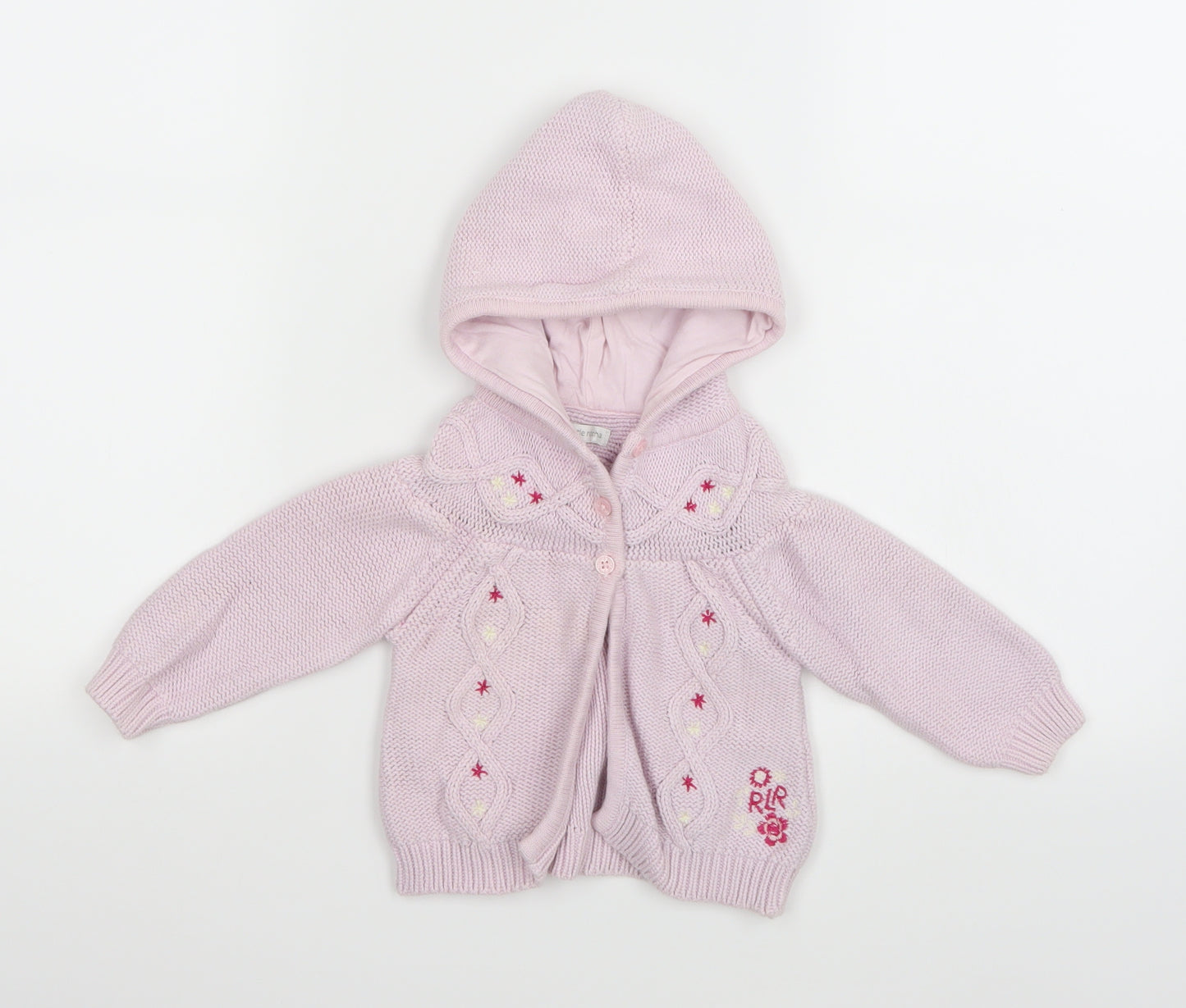Debenhams Girls Pink  Knit Cardigan Jumper Size 3-6 Months