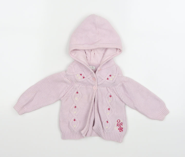 Debenhams Girls Pink  Knit Cardigan Jumper Size 3-6 Months