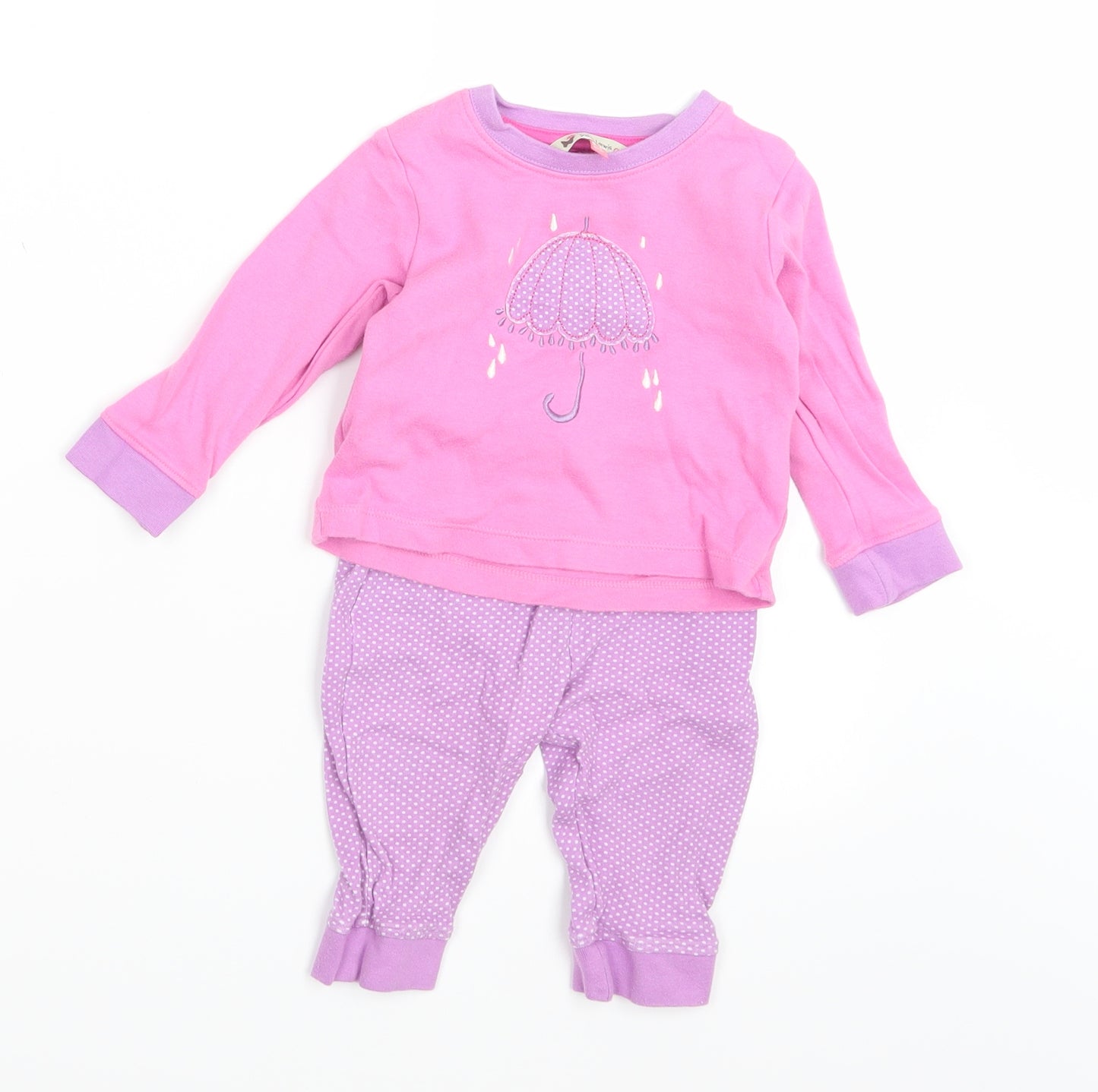 John Lewis Girls Pink    Pyjama Set Size 6-9 Months