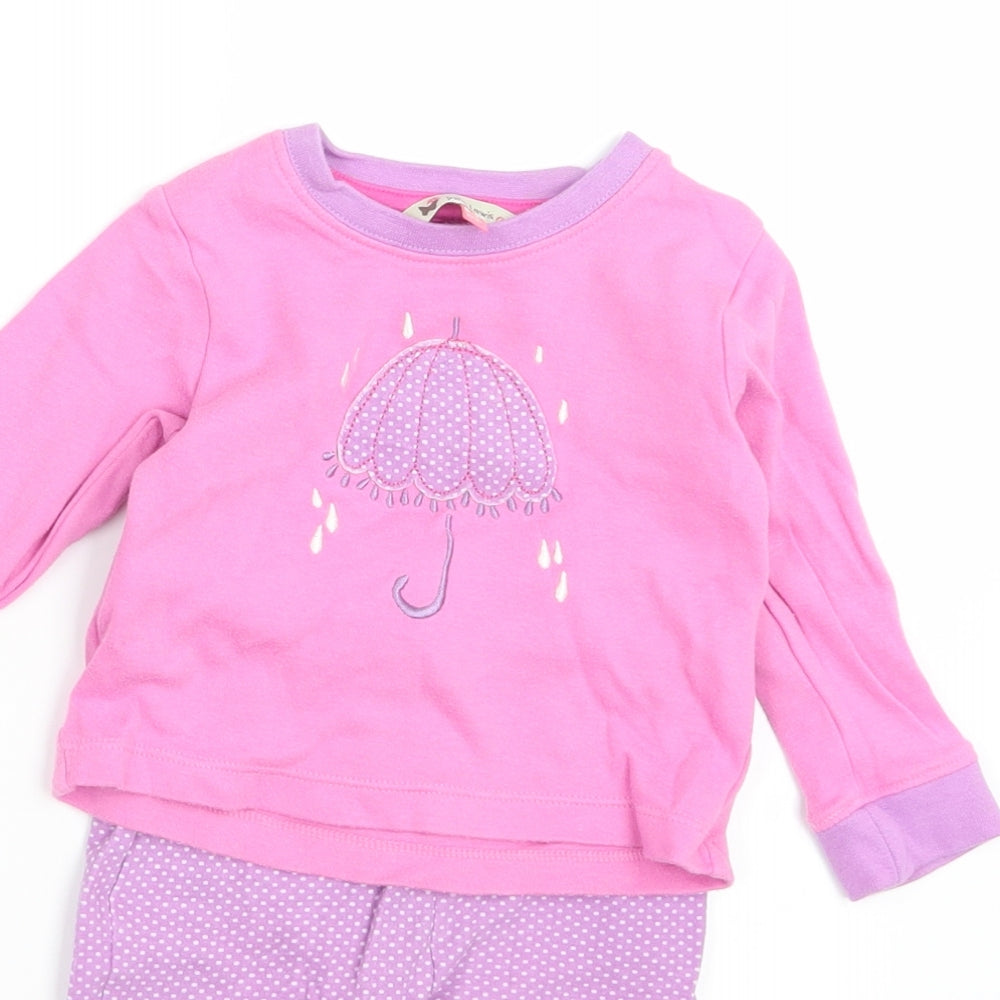 John Lewis Girls Pink    Pyjama Set Size 6-9 Months