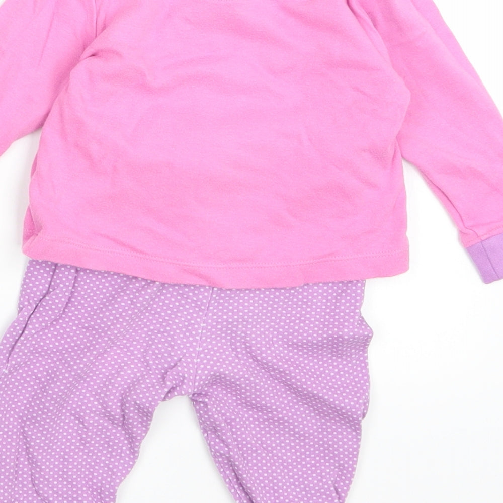 John Lewis Girls Pink    Pyjama Set Size 6-9 Months