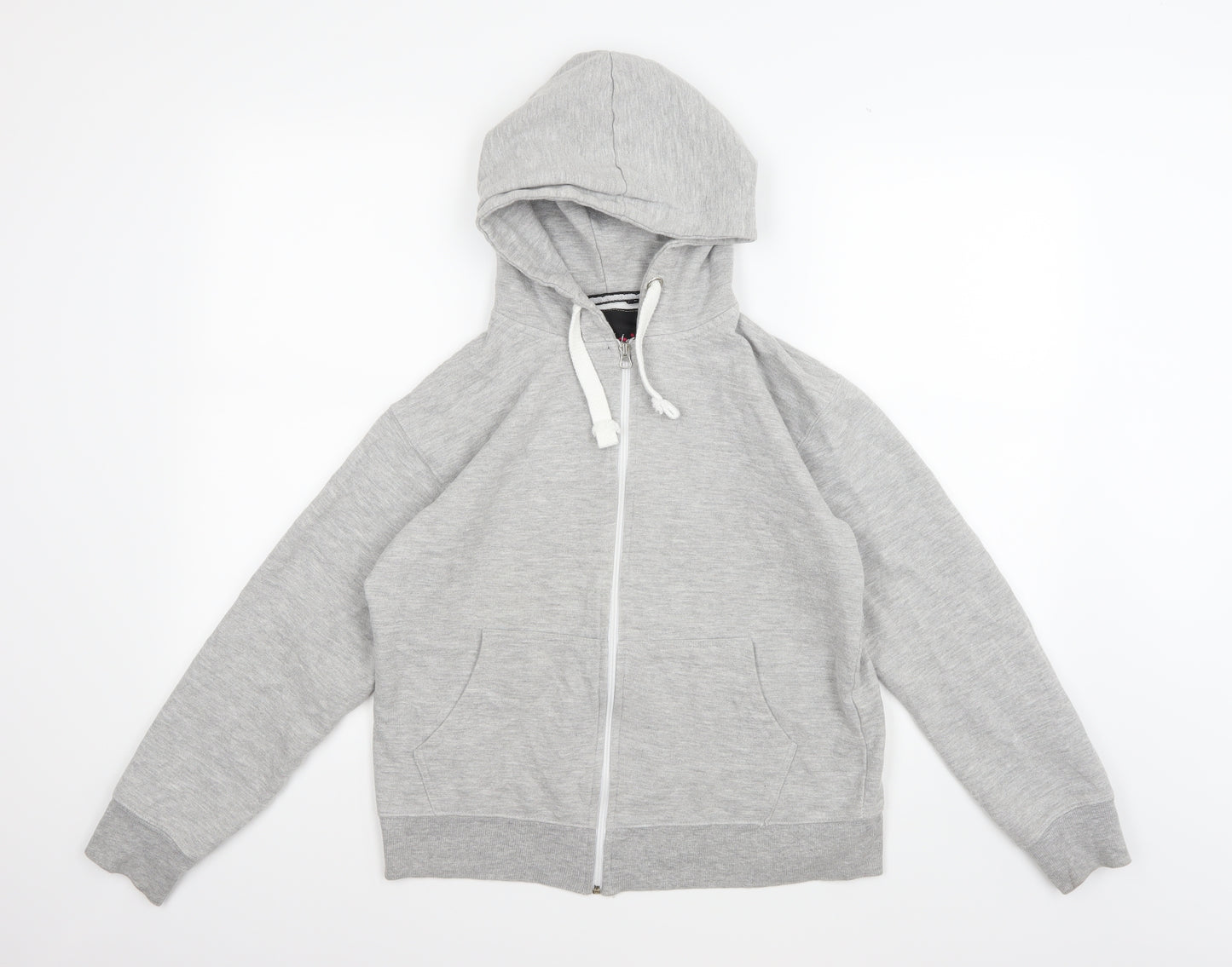 MALIKA Womens Grey  Jersey Full Zip Hoodie Size L