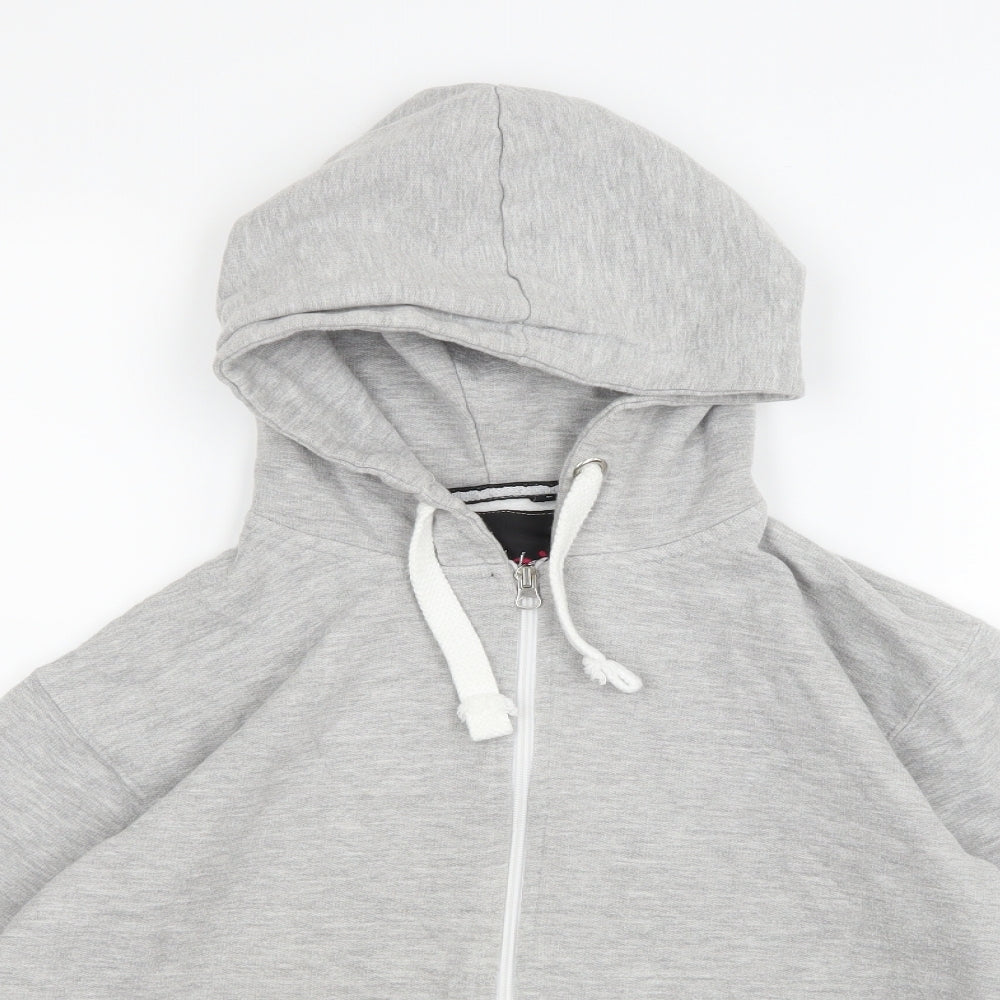 MALIKA Womens Grey  Jersey Full Zip Hoodie Size L