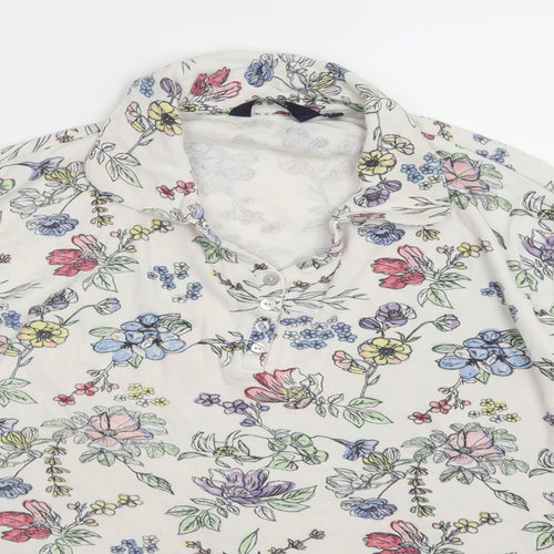 Isle Essentials Womens White Floral  Basic Blouse Size 18
