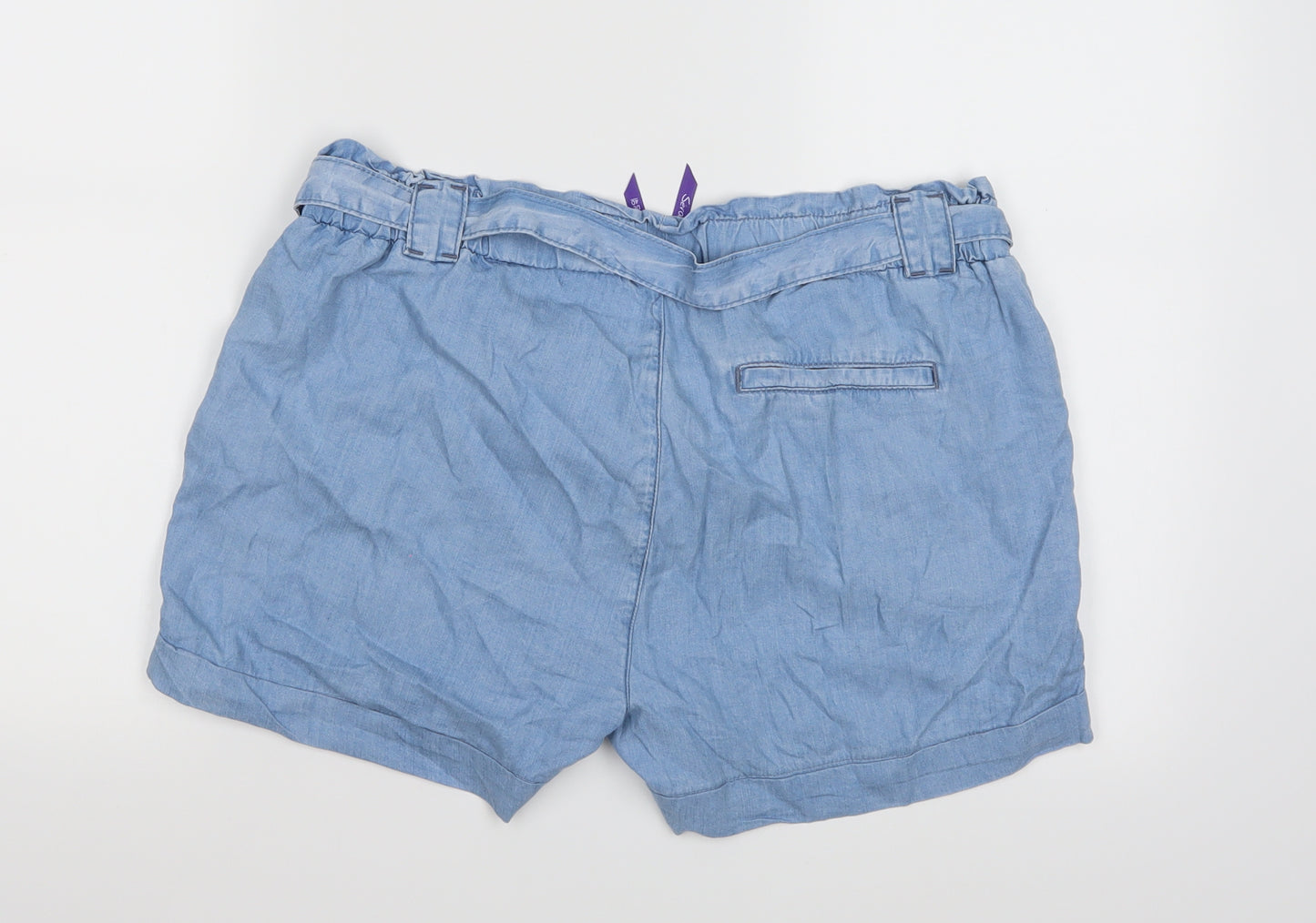 Seraphine Womens Blue  Denim Hot Pants Shorts Size 12