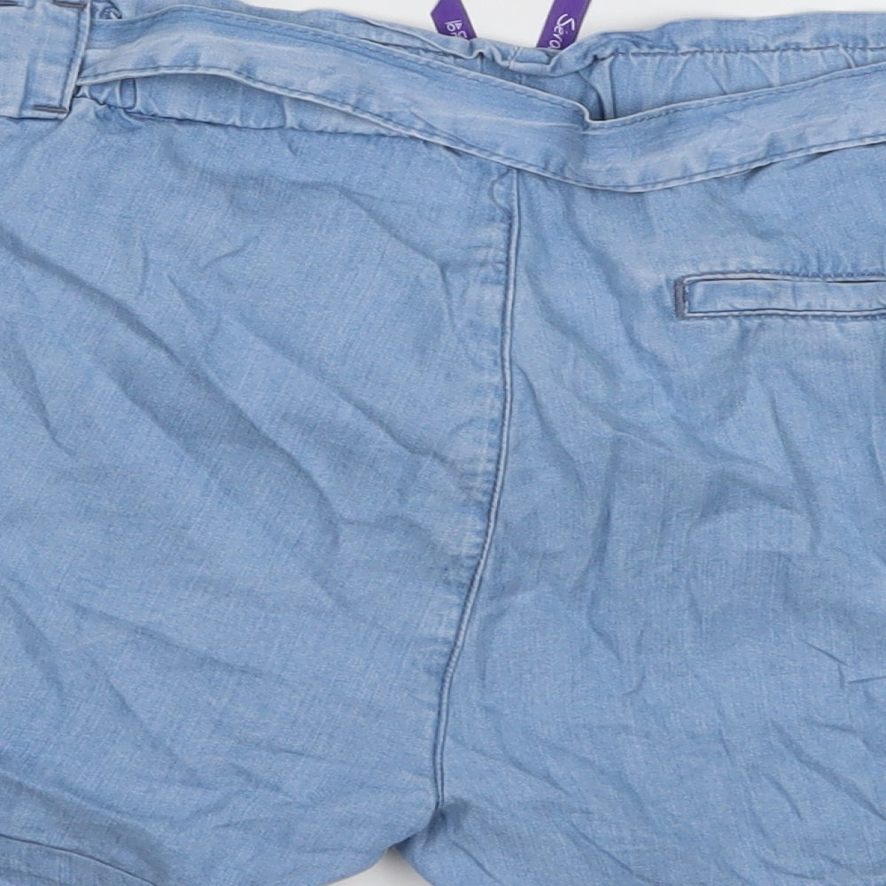 Seraphine Womens Blue  Denim Hot Pants Shorts Size 12