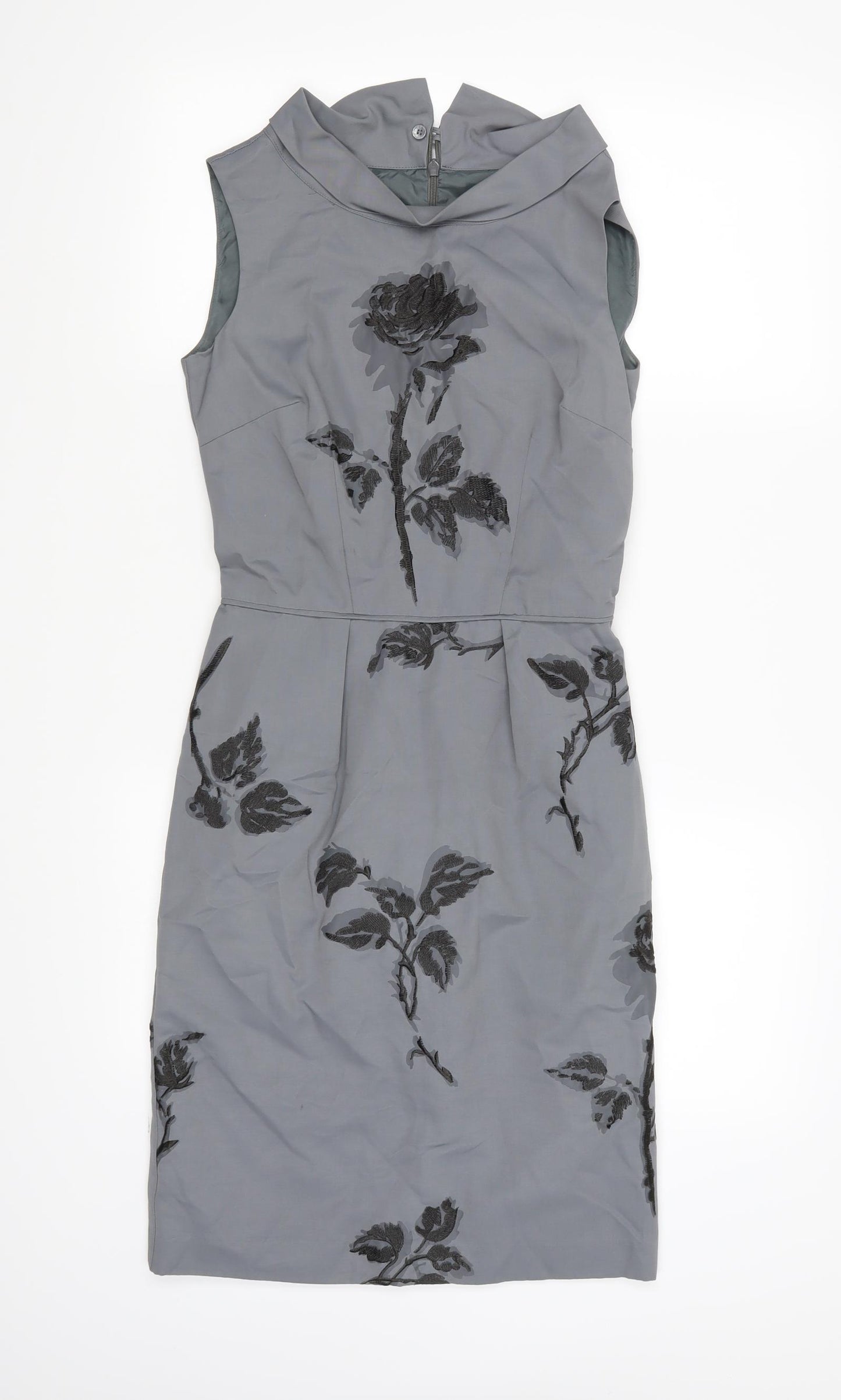 Reiss Womens Grey Floral  A-Line  Size 6
