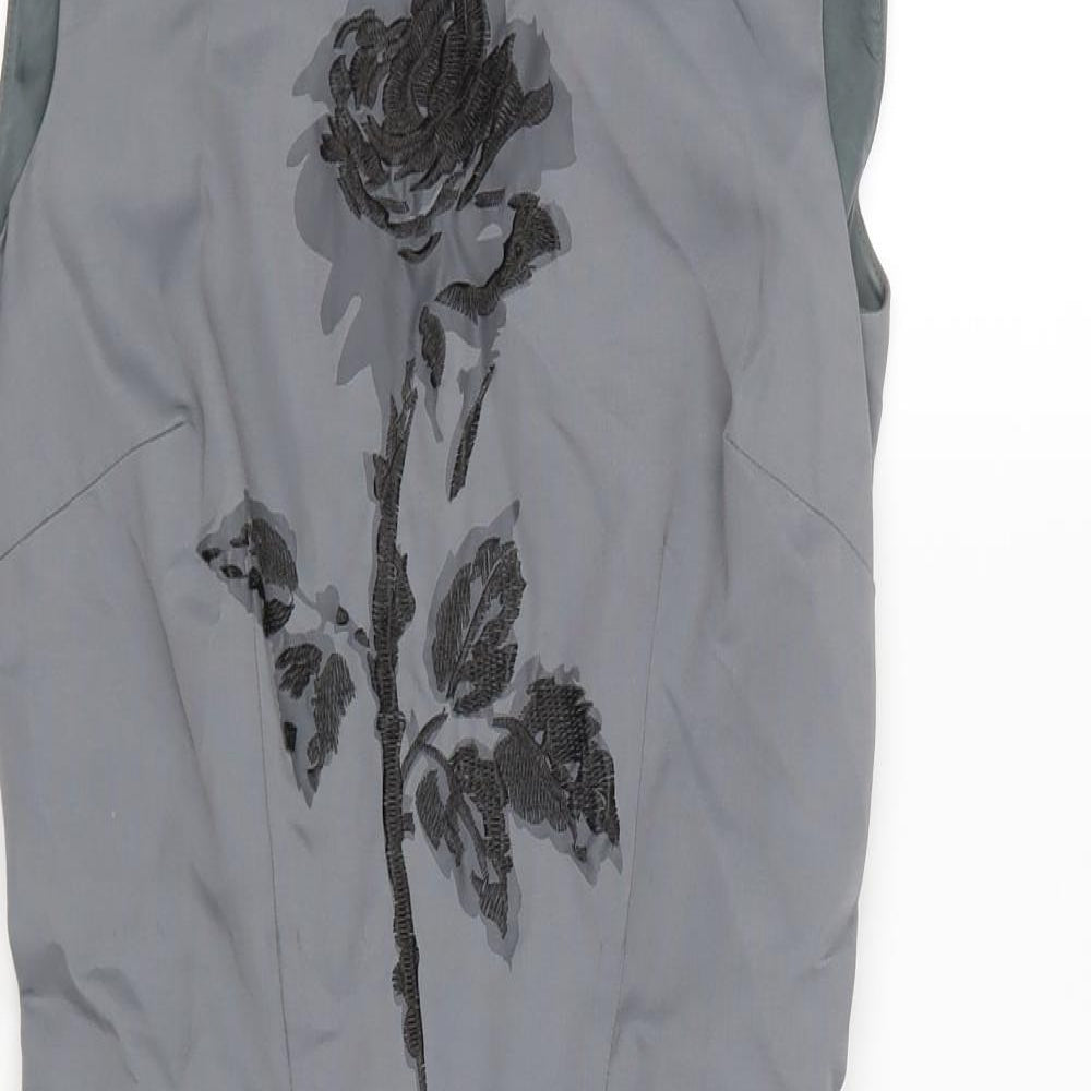 Reiss Womens Grey Floral  A-Line  Size 6