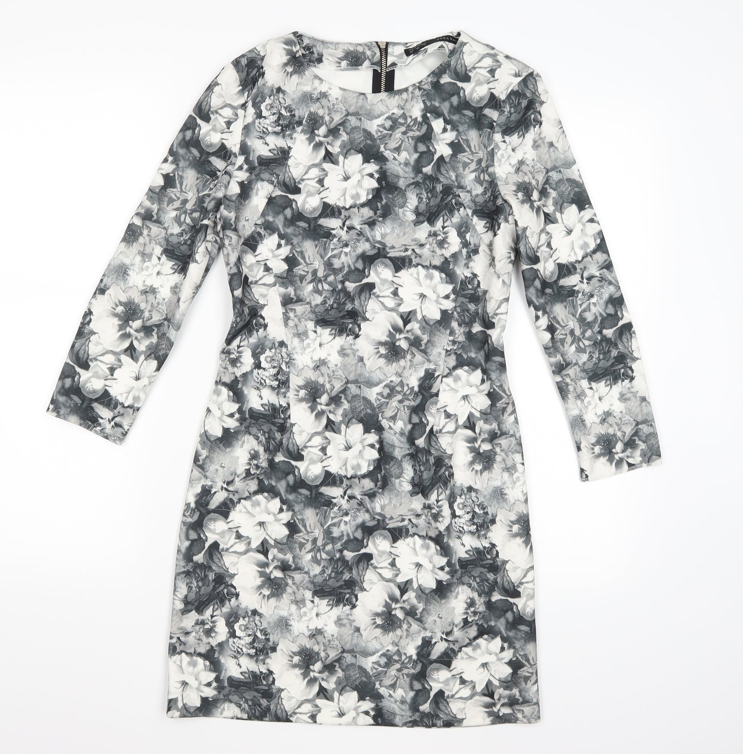 Zara Womens Grey Floral  Bodycon  Size XS