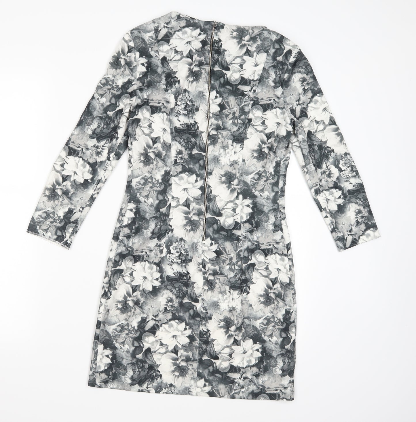 Zara Womens Grey Floral  Bodycon  Size XS