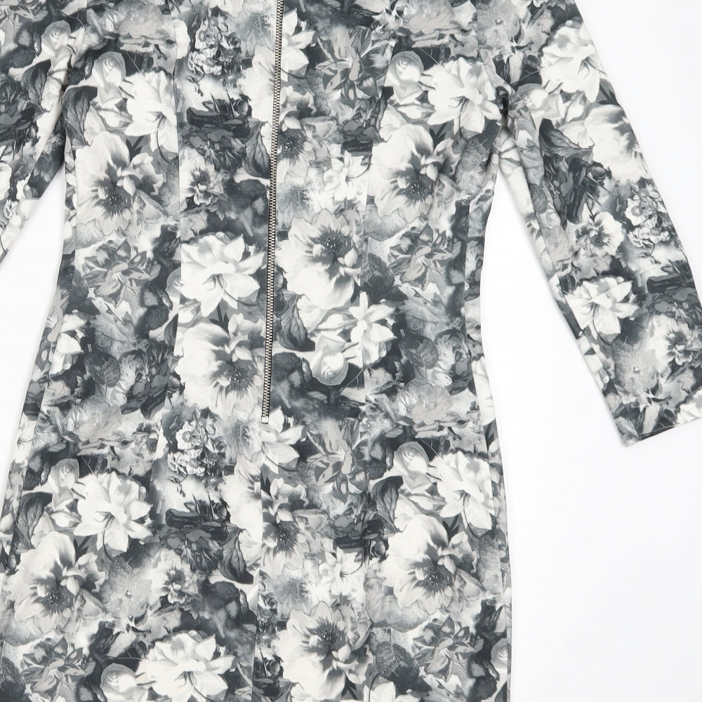 Zara Womens Grey Floral  Bodycon  Size XS