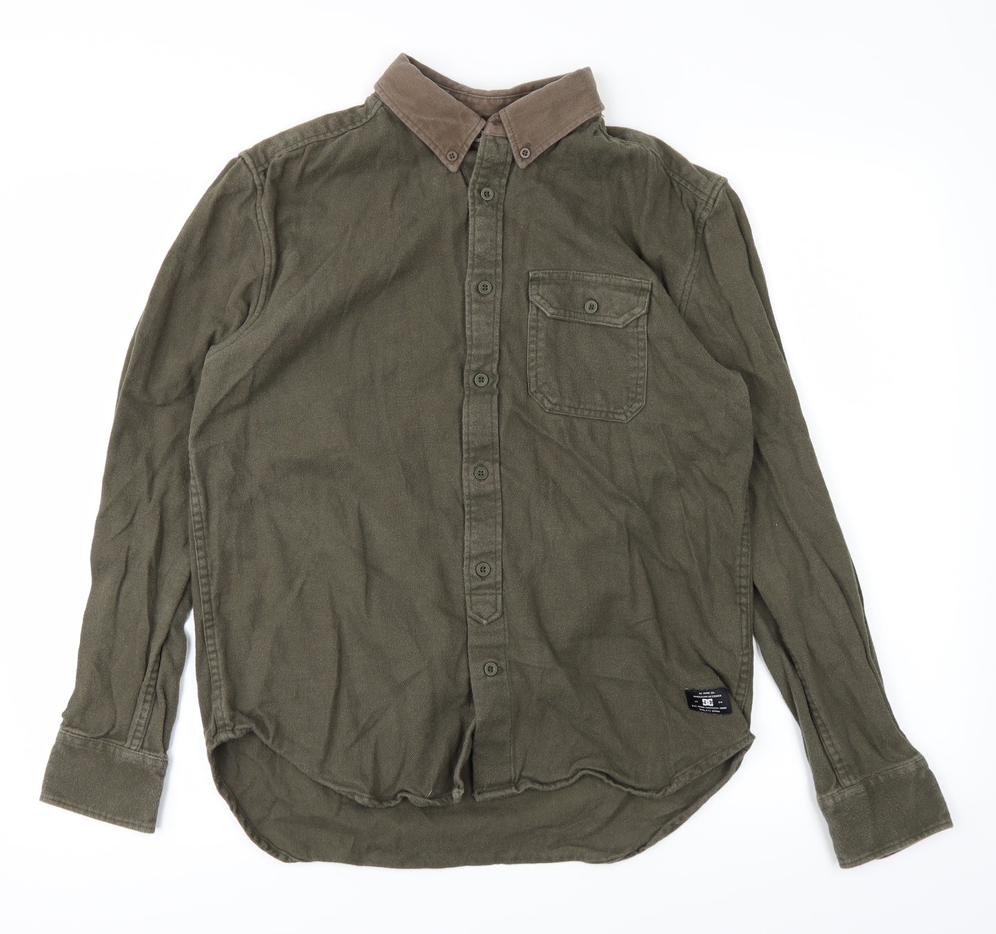 DC Mens Green    Button-Up Size S