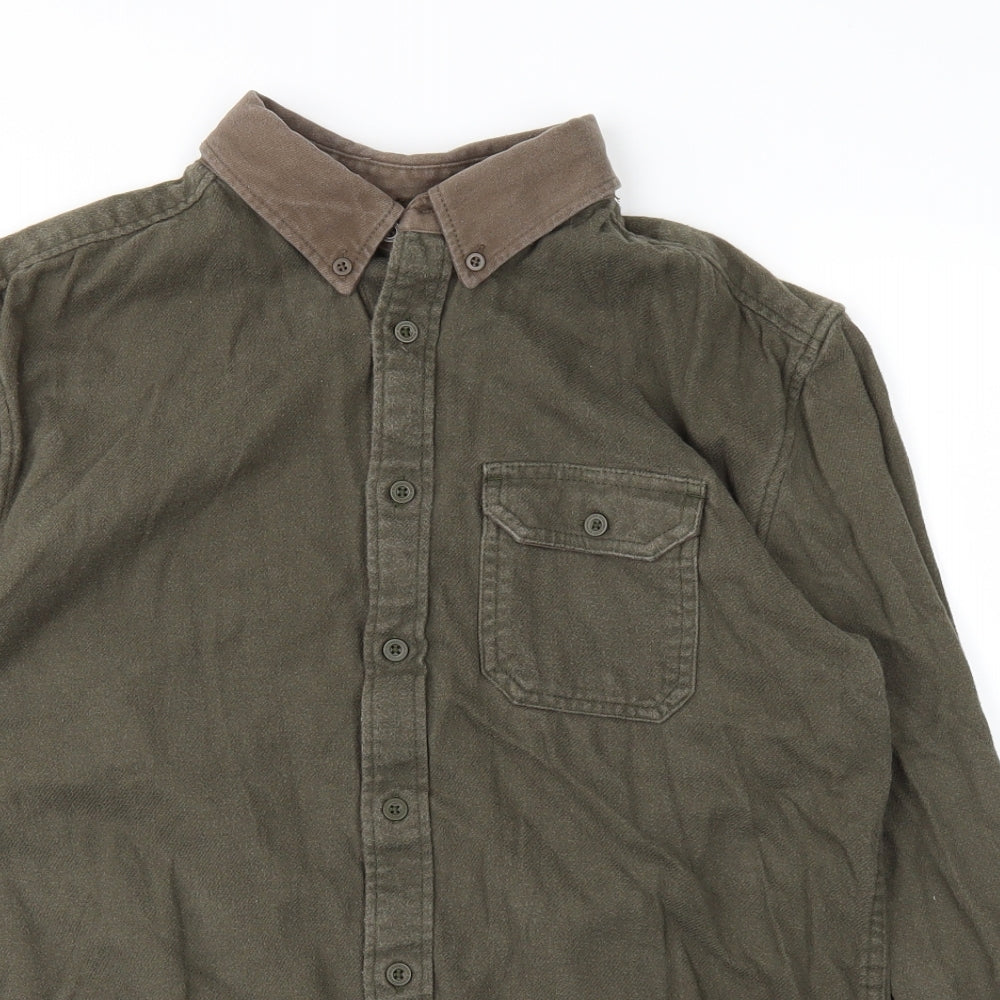 DC Mens Green    Button-Up Size S