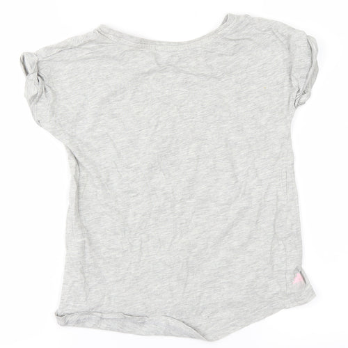 mulga Girls Grey   Basic T-Shirt Size 8 Years  - Parrot