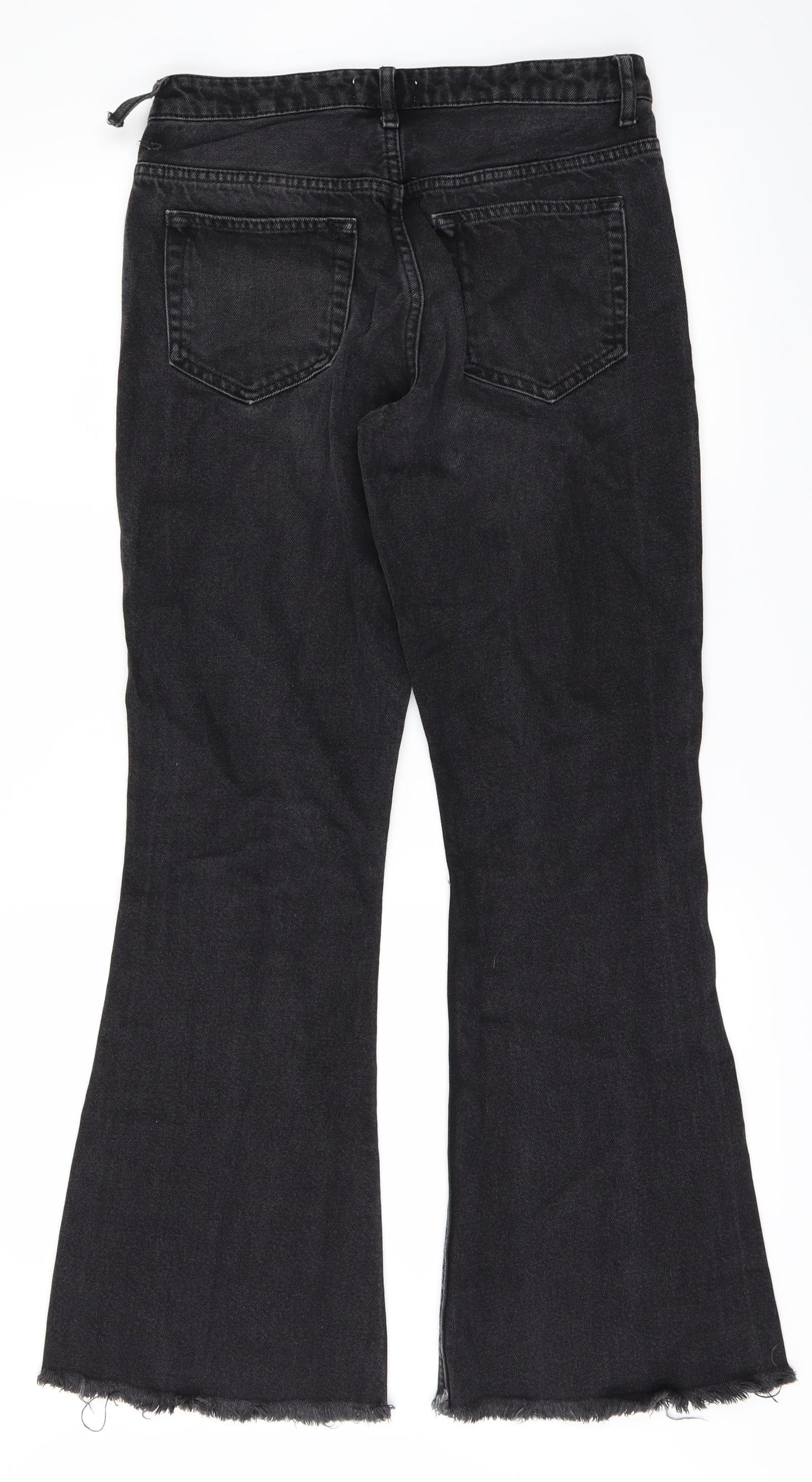 Topshop Womens Black  Denim Bootcut Jeans Size 10 L30 in