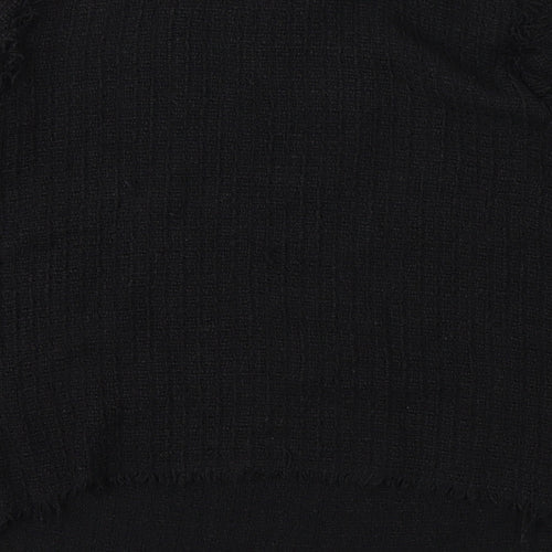 Zara Womens Black  Knit Pullover Jumper Size L  - 1/4 Zip