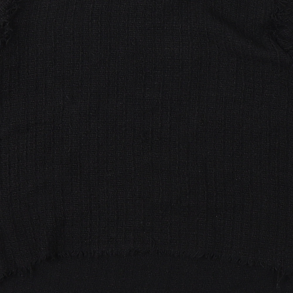 Zara Womens Black  Knit Pullover Jumper Size L  - 1/4 Zip