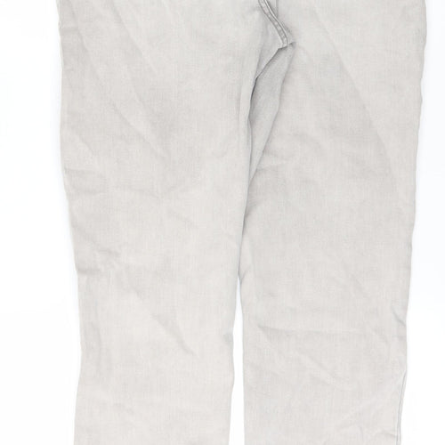 m&s Womens Grey  Denim Straight Jeans Size 12 L31 in