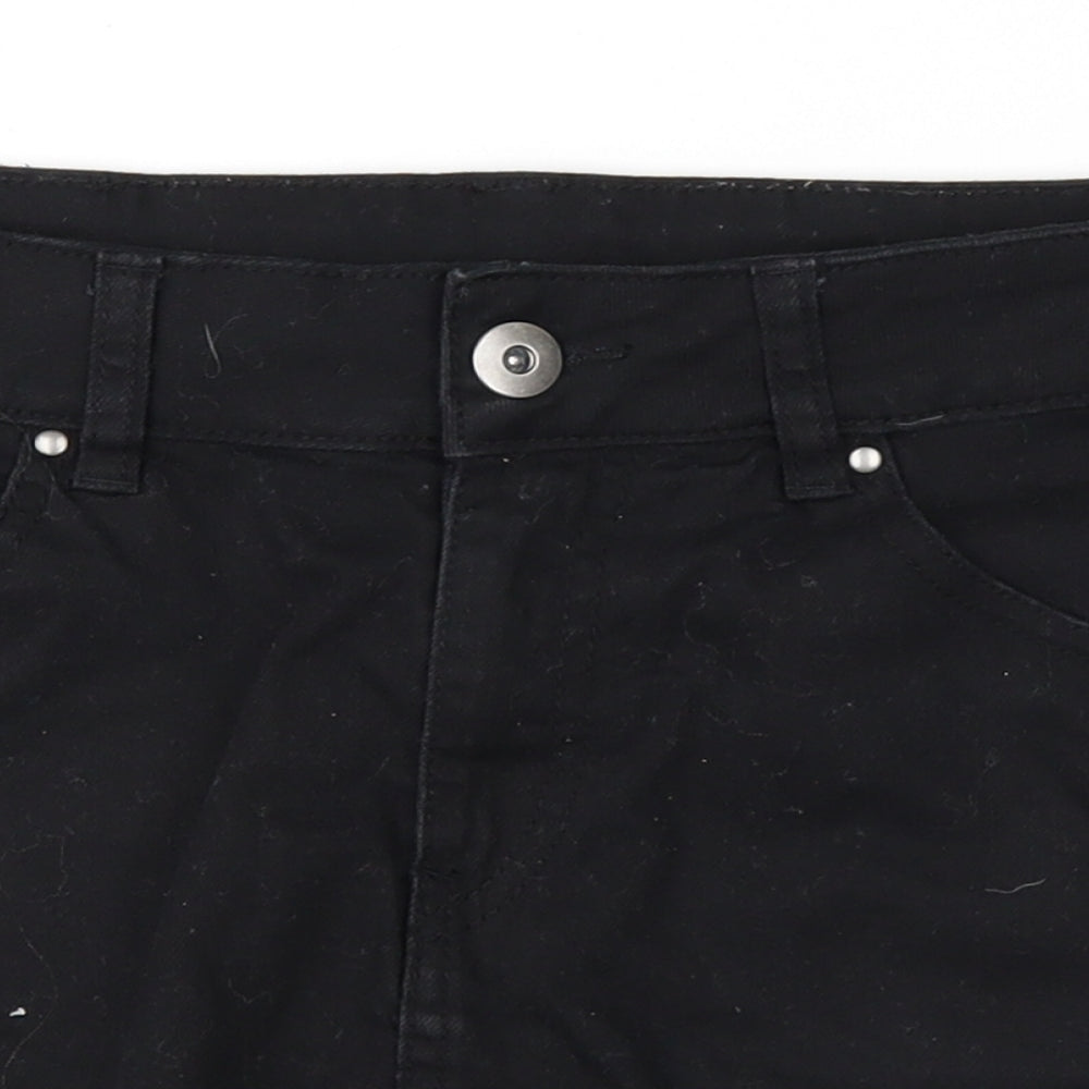 Preworn Womens Black  Denim A-Line Skirt Size 12