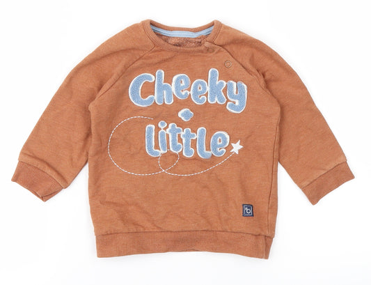 Front view of George Baby Orange jumper, size 6-9, Months
