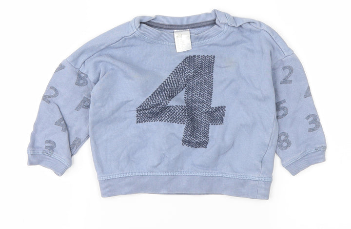 H&M Boys Blue Pullover Jumper Size 6-9 Months