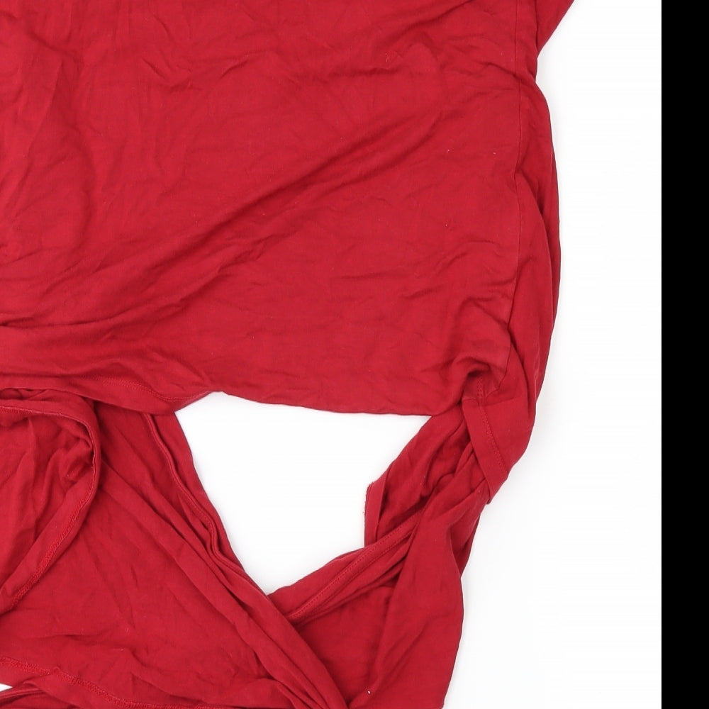 JoJo Maman Womens Red   Wrap T-Shirt Size M