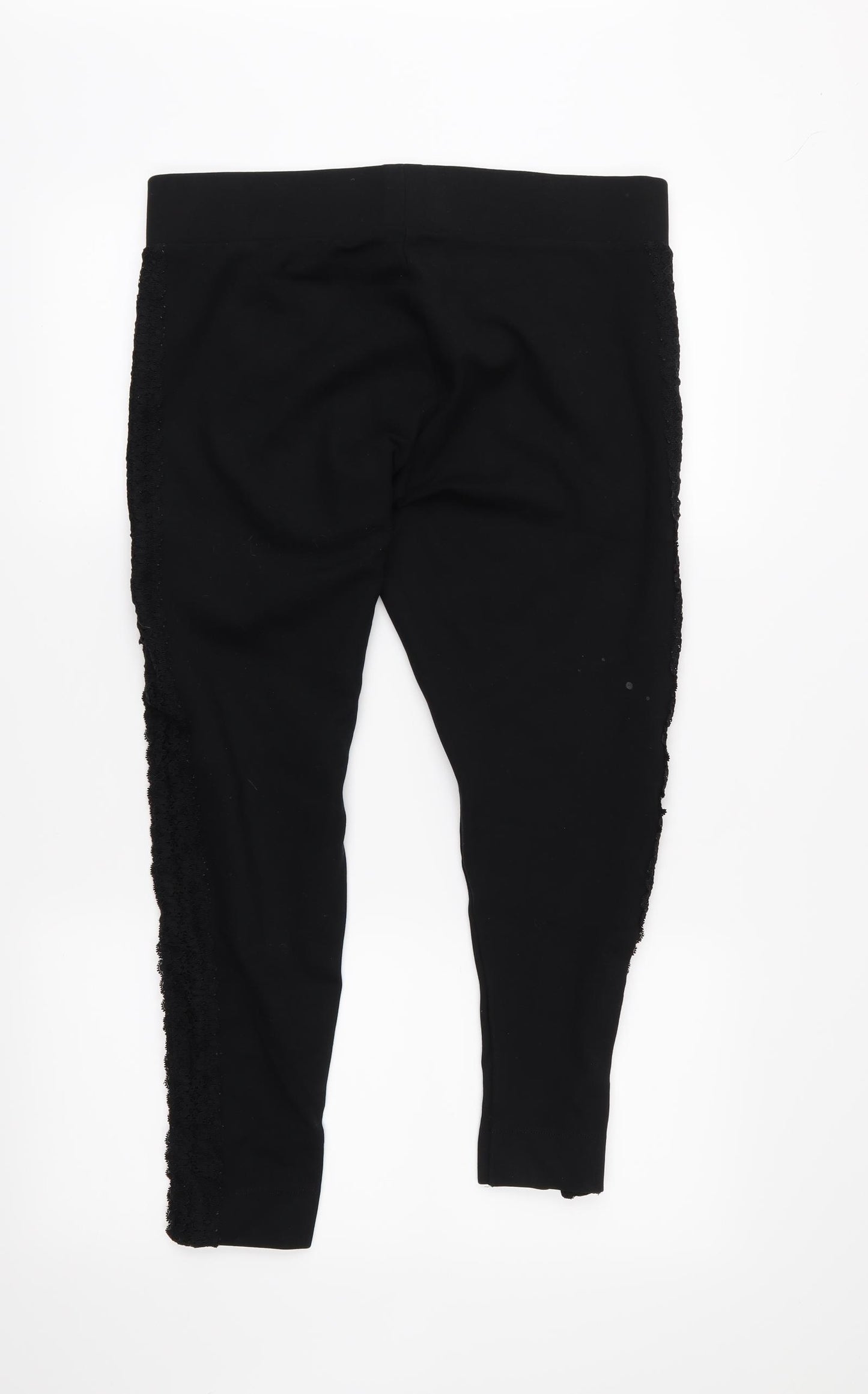 M&S Womens Black   Cropped Leggings Size 16 L24 in