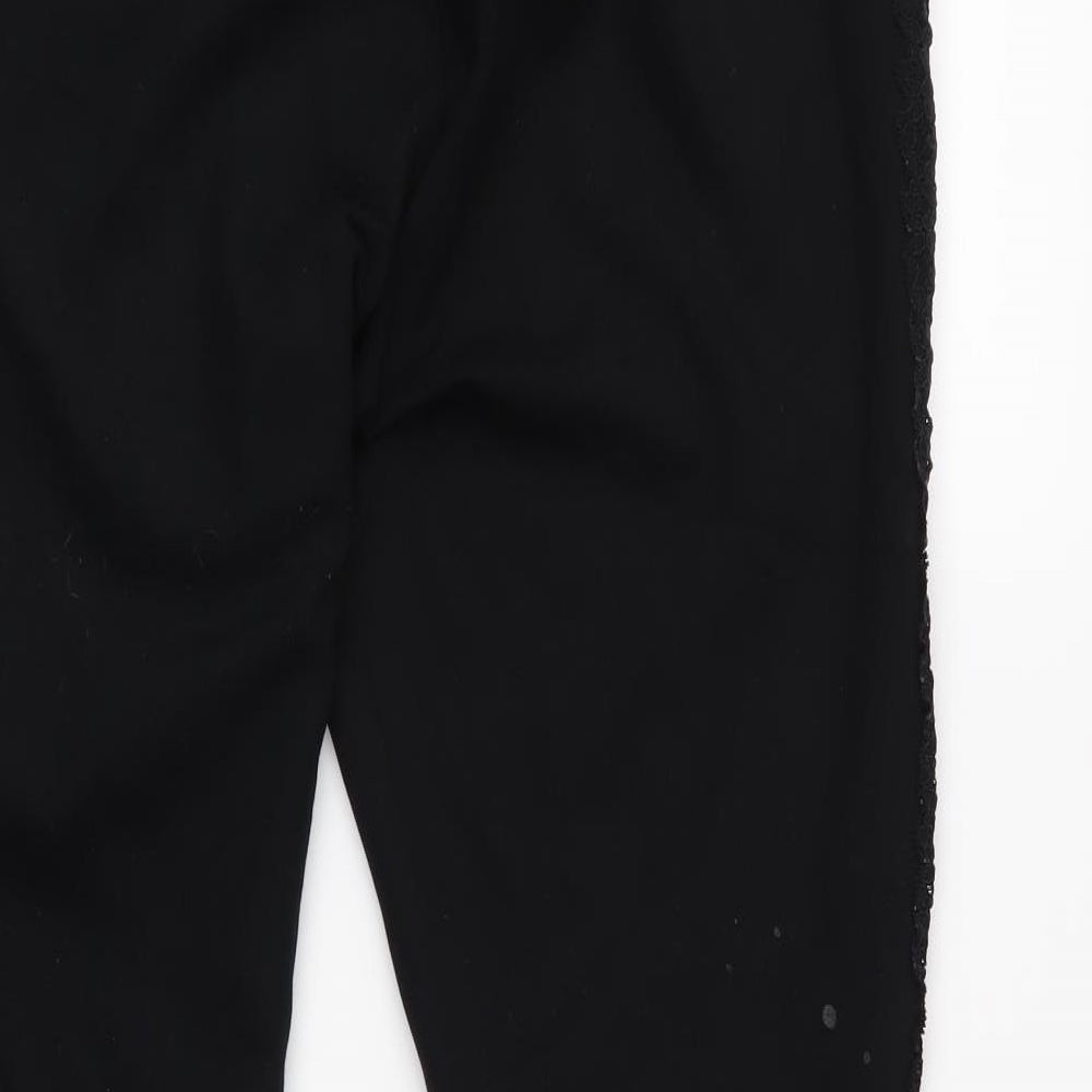 M&S Womens Black   Cropped Leggings Size 16 L24 in