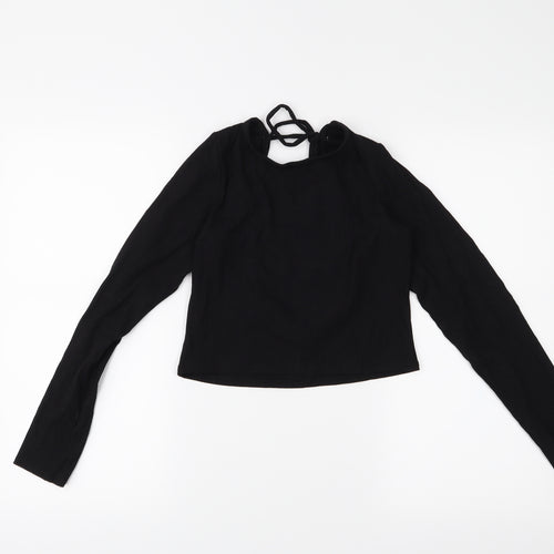 MONKL Womens Black   Cropped Blouse Size S