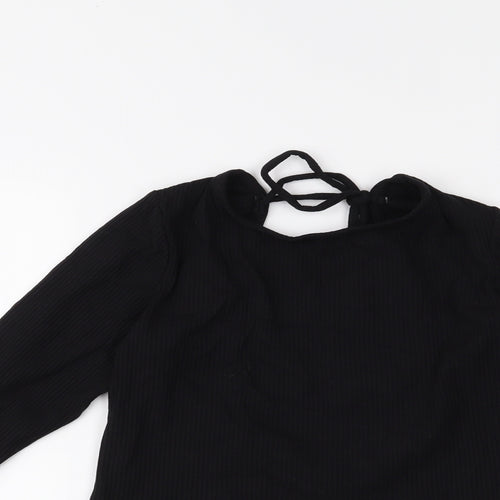 MONKL Womens Black   Cropped Blouse Size S