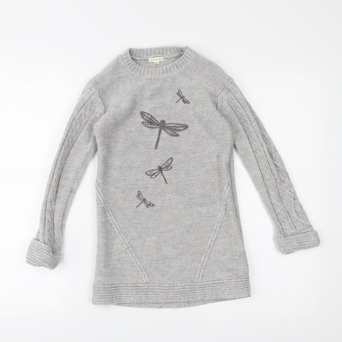 Vertbaudet Girls Grey   Pullover Jumper Size 8 Years