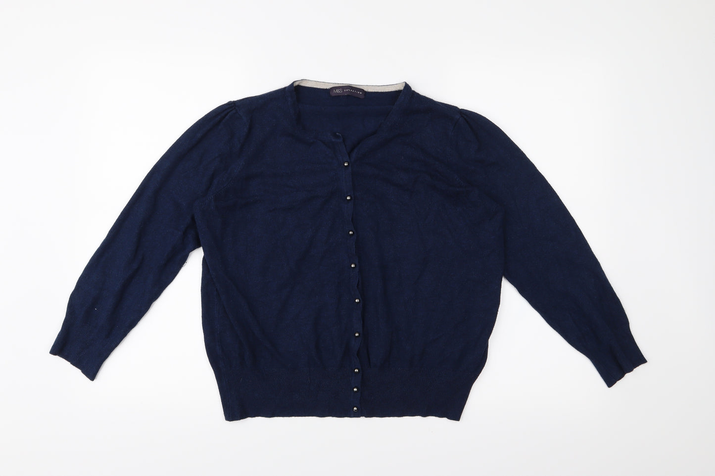 M&S Womens Blue   Cardigan Jumper Size 18