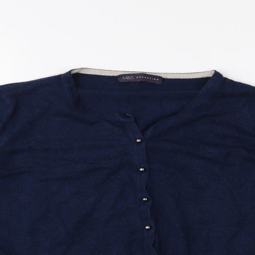 M&S Womens Blue   Cardigan Jumper Size 18