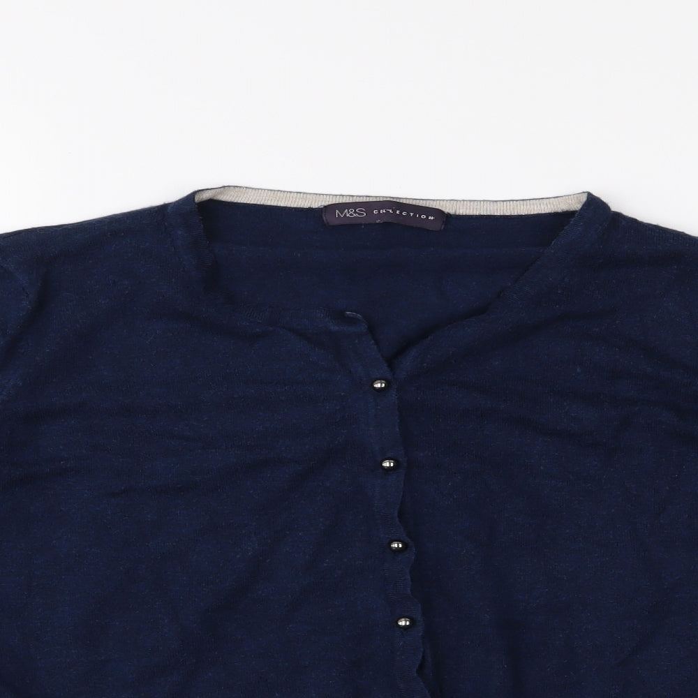 M&S Womens Blue   Cardigan Jumper Size 18