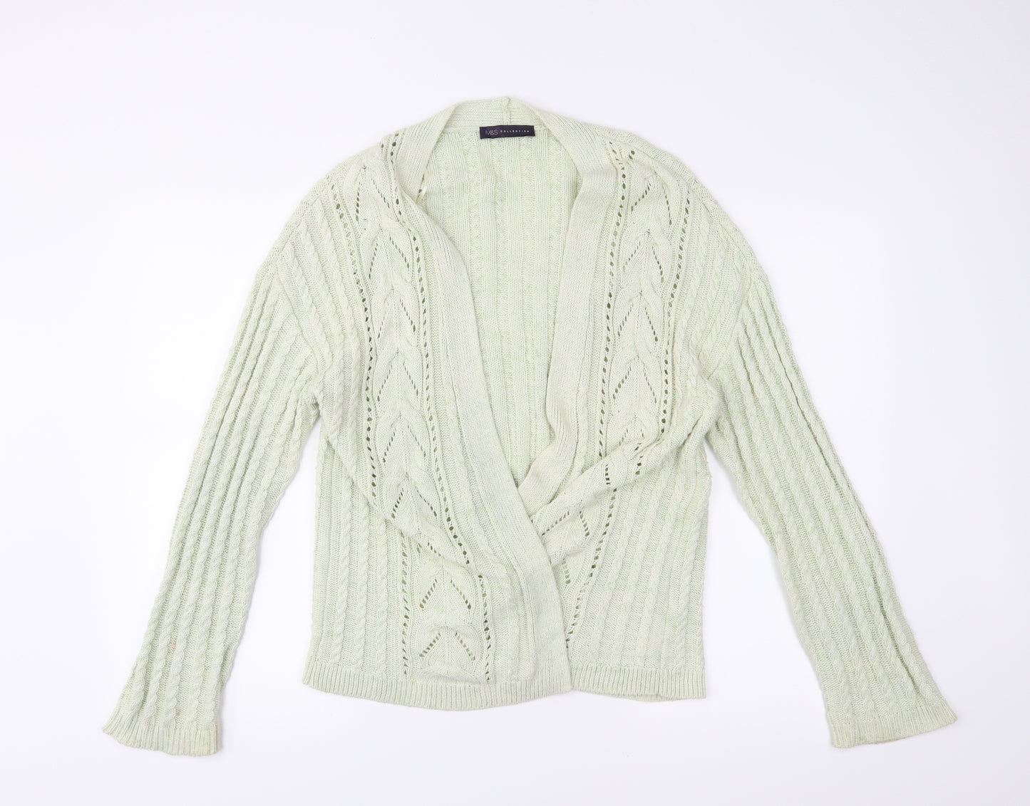 M&S Womens Green   Cardigan Jumper Size 14